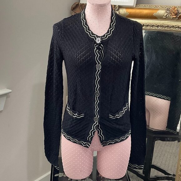 Mission for Target Button-Up Cardigan Long Sleeve Front Pocket Size S Black - Picture 2 of 4